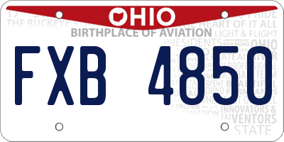 OH license plate FXB4850