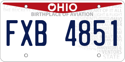 OH license plate FXB4851
