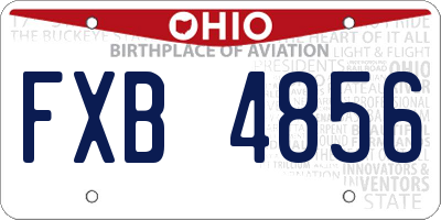 OH license plate FXB4856