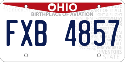 OH license plate FXB4857