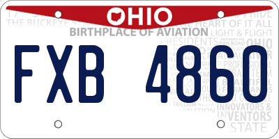 OH license plate FXB4860