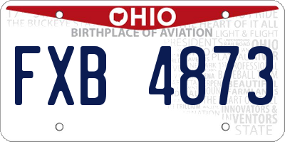 OH license plate FXB4873