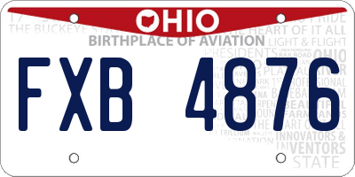OH license plate FXB4876