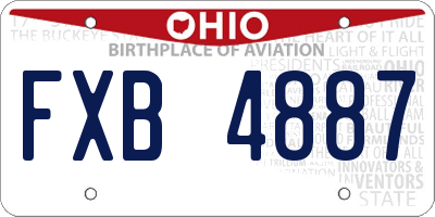 OH license plate FXB4887