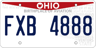 OH license plate FXB4888