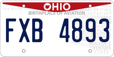 OH license plate FXB4893