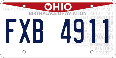 OH license plate FXB4911
