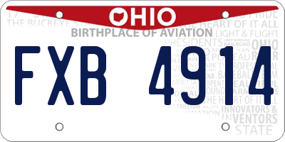 OH license plate FXB4914