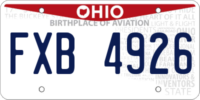 OH license plate FXB4926