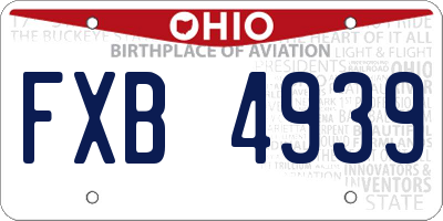 OH license plate FXB4939