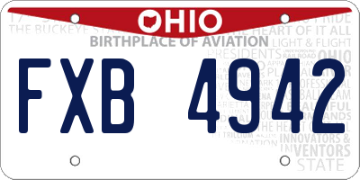 OH license plate FXB4942