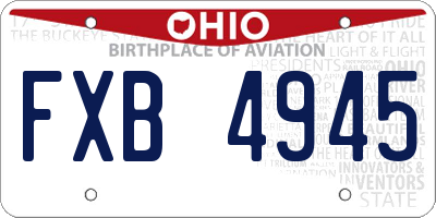 OH license plate FXB4945