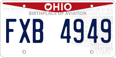OH license plate FXB4949