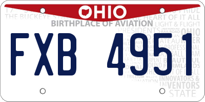 OH license plate FXB4951