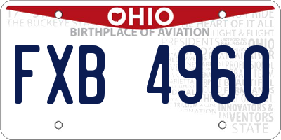 OH license plate FXB4960