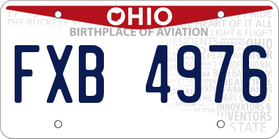 OH license plate FXB4976