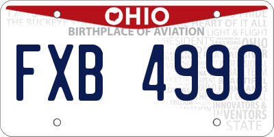 OH license plate FXB4990