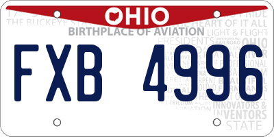 OH license plate FXB4996