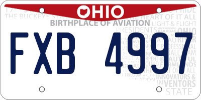 OH license plate FXB4997