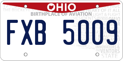 OH license plate FXB5009