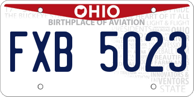 OH license plate FXB5023