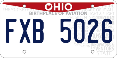 OH license plate FXB5026
