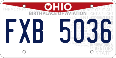 OH license plate FXB5036