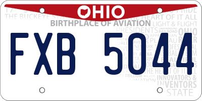 OH license plate FXB5044