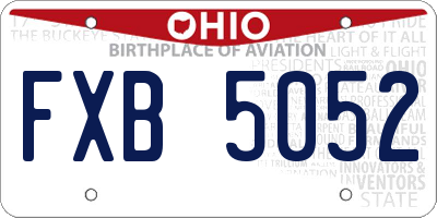 OH license plate FXB5052