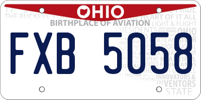 OH license plate FXB5058