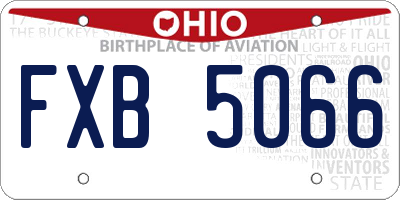 OH license plate FXB5066