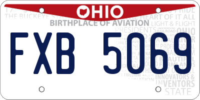 OH license plate FXB5069