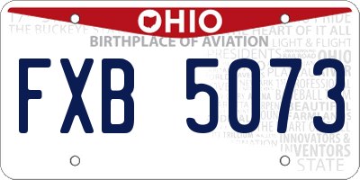 OH license plate FXB5073