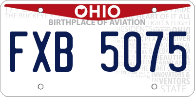 OH license plate FXB5075
