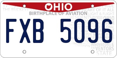 OH license plate FXB5096