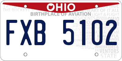 OH license plate FXB5102