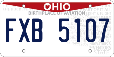 OH license plate FXB5107