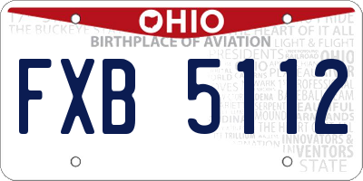 OH license plate FXB5112