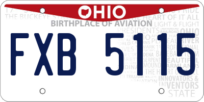 OH license plate FXB5115