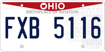 OH license plate FXB5116