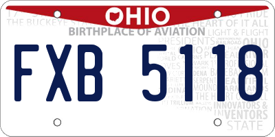 OH license plate FXB5118