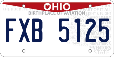 OH license plate FXB5125