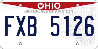 OH license plate FXB5126