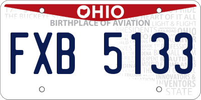 OH license plate FXB5133