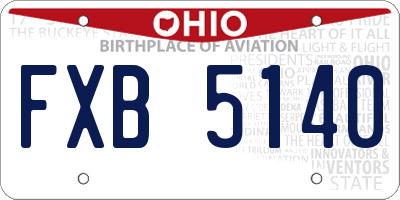 OH license plate FXB5140