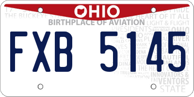 OH license plate FXB5145