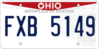 OH license plate FXB5149