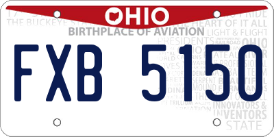 OH license plate FXB5150