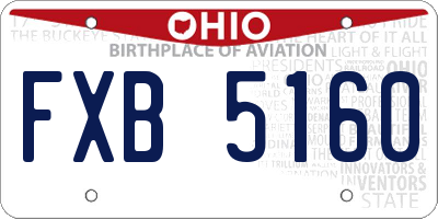 OH license plate FXB5160