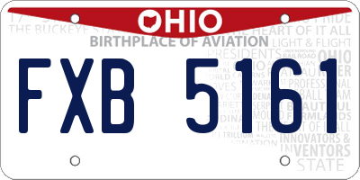 OH license plate FXB5161